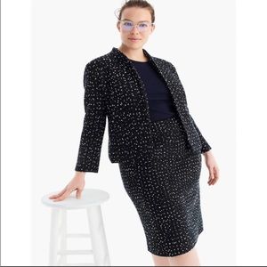 J. Crew Tweed Going-out Suit Set / Deepest Navy & Ivory | 12